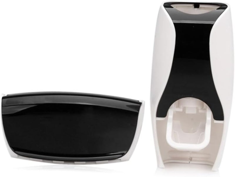 Automatic Toothpaste Dispenser With Brush Holder Set Black For Bathroom Organization - Image 1